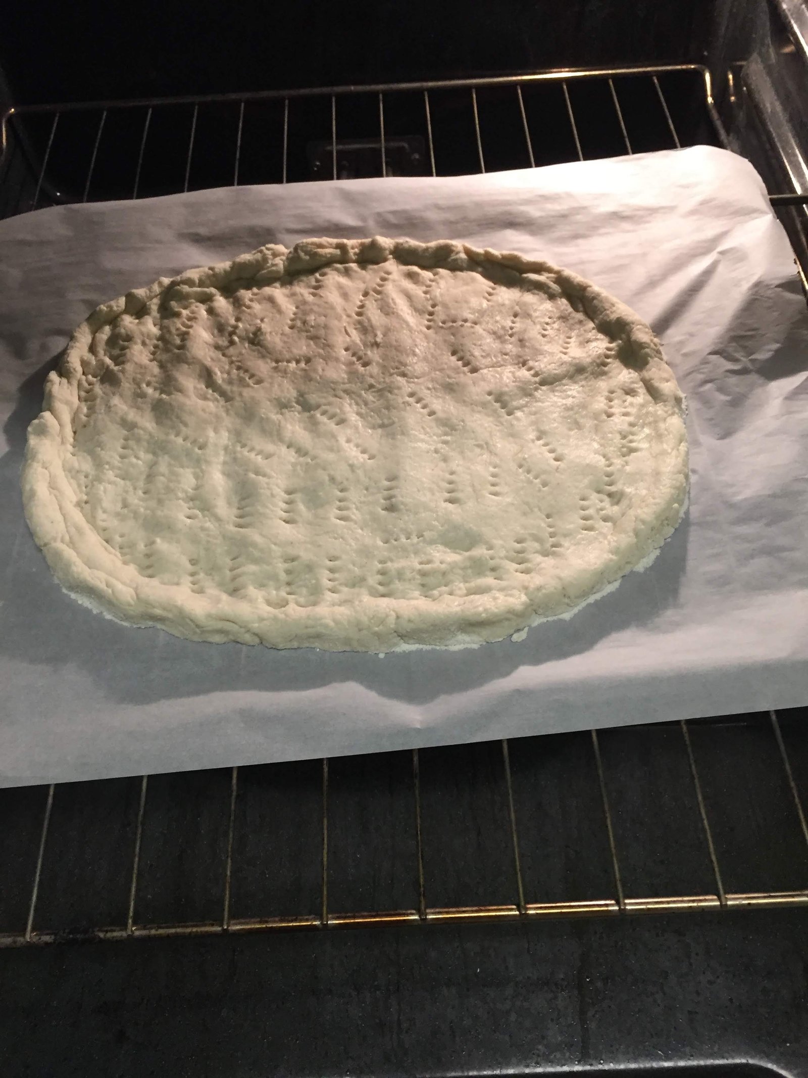 Pizza Crust on Oven Rack